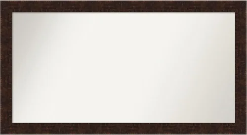 Vista 182 de Amanti Art Espejo de baño de bronce para sobre fregadero, 24 x 24 pulgadas, espejo de tocador cuadrado estrecho de bronce Manhattan, marco de madera