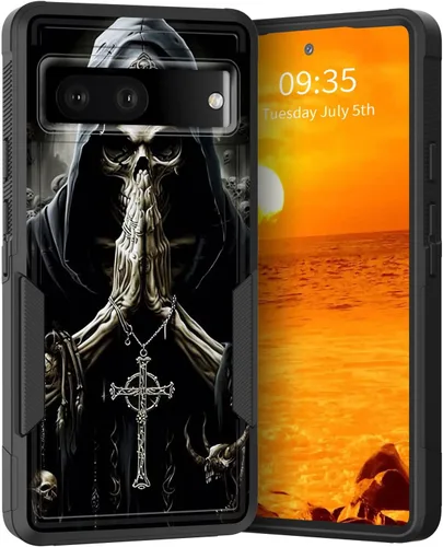 Vista 205 de Funda para Pixel 6A, Híbrida de Doble Capa de Servicio Pesado Resistente a Prueba de Golpes PC Duro + Funda Protectora de Silicona Suave para Google
