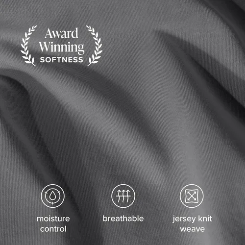 Vista 3 de Bare Home - Juego de sábanas de jersey 100% algodón orgánico, ultra suave, 100% algodón - Juego de sábanas y funda de almohada - Sábanas de bolsillo