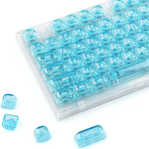 Vista 9 de Ice Clear - Juego de teclas transparentes de 126 teclas, teclas de teclado de perfil ASA, compatibles con MX-para teclado mecánico