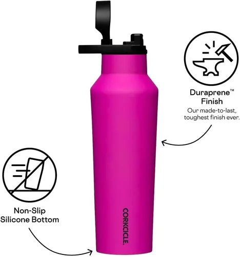 Vista 4 de Corkcicle Classic Sport Canteen - Botella de agua aislada de acero inoxidable, compacta y apta para viajes, duradera, apta para lavavajillas, sin