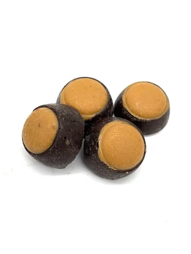 Vista 3 de Mini Buckeyes de mantequilla de maní de chocolate oscuro (bolsa de pie resellable con cierre de cremallera de 1 libra)