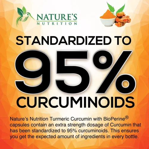 Vista 3 de Cúrcuma Curcumina con BioPerine & Jengibre 95% Curcuminoides 1950mg – Pimienta Negra para Absorción, Hecho en Estados Unidos, apoyo inmunológico