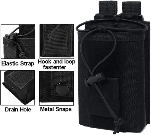 Vista 3 de Bolsa de radio – 1000D Tactical Molle ajustable de dos vías radios soporte bolsa para walkie talkies