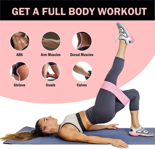 Vista 4 de KANGFITER Non-Slip Fabric Resistance Bands for Working Out, Loop Exercise Bands for Booty Leg, Butt, Glute, Stretch Workout Bands for Women & Men