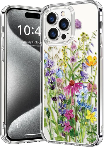 Vista 12 de bicol - Funda protectora a prueba de golpes para iPhone 15 Plus, funda delgada de acrílico transparente y diseños modernos para niña y mujer, 6.7