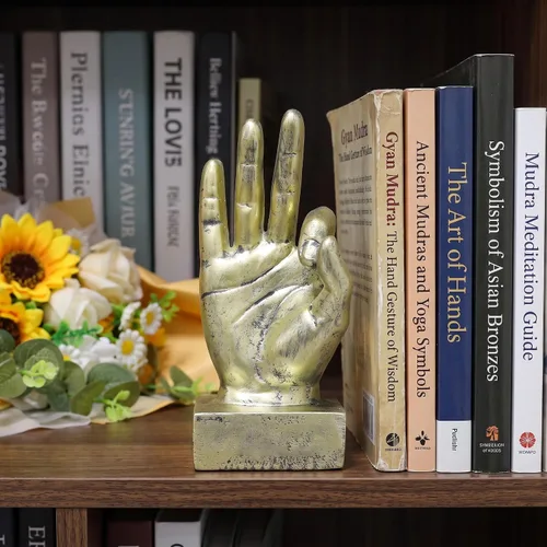 Vista 5 de Nice purchase Estatuas de escritorio con gestos de mano, escultura de dedos, decoración creativa para el hogar, sala de estar, estante