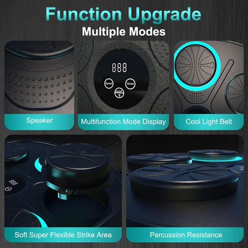 Vista 6 de OurStarry Modelo Nuevo 2025 Máquina de Boxeo Inteligente con Música para Adultos y Niños, Máquina de Entrenamiento con LED Montada en Pared, Equipo