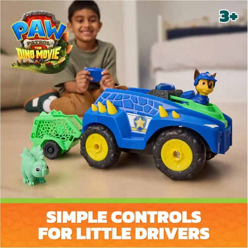 Vista 2 de PAW Patrol: The Dino Movie Dino Tow & Dash RC with Chase & Dinosuar Figures