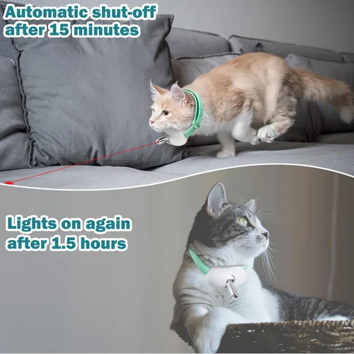 Vista 6 de Generic Juguetes automáticos con láser para gatos, juguetes interactivos para gatos con luz LED, collar electrónico portátil para gatitos