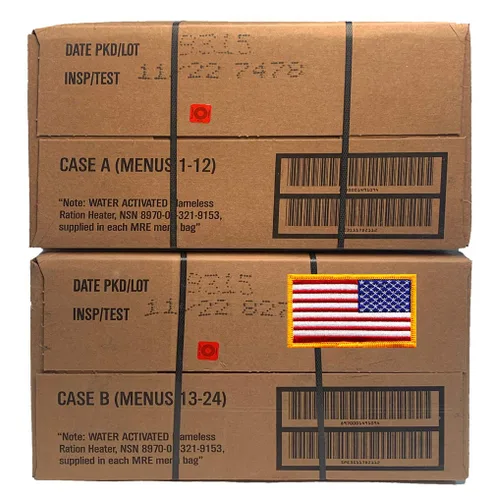 Vista 6 de Ammo Can Man MRE/Flag - Fundas militares MRE - Fecha de inspección 11/2022 (caso B (Menú 13-24))
