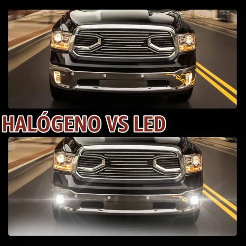 Vista 2 de BUNKER INDUST Dodge Ram - Juego de luces antiniebla LED con juego de luces de circulación diurna, par de luces antiniebla de conducción tipo L