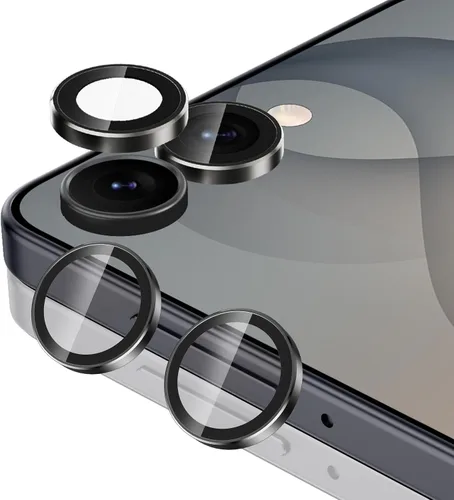 Vista 178 de Casetego Protector de lente de cámara para Galaxy Z Fold 8, [Diseño de purpurina mejorado], [Fuerte adherencia], lente de vidrio templado 9H negro
