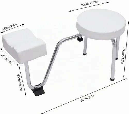 Vista 2 de Taburete portátil de pedicura para pedicura y salón de spa