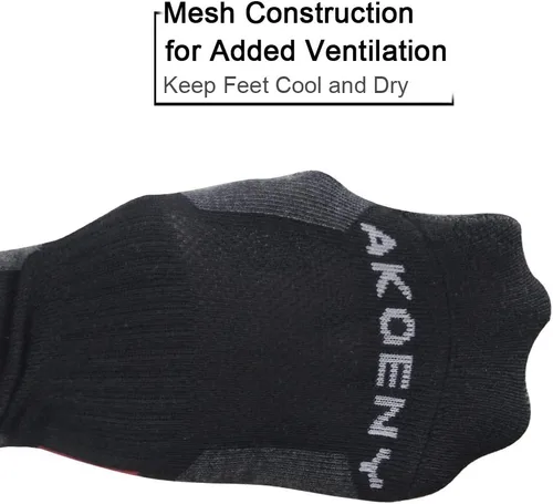 Vista 5 de AKOENY Calcetines tobilleros atléticos para correr para hombre (6 pares)