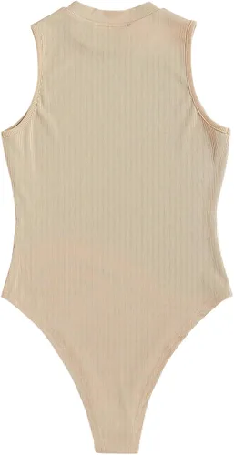 Vista 2 de Floerns Body de punto acanalado sin mangas con cuello alto falso para mujer