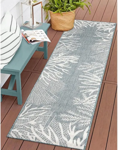 Vista 31 de Liora Manne Carmel - Alfombra decorativa de mezcla sintética para interiores y exteriores, de bajo perfil, contemporánea, decoración de peces Agua