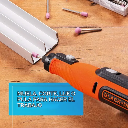 Vista 5 de Beyond by BLACK+DECKER - Herramienta giratoria de 8 V MAX* con kit de accesorios, versátil, inalámbrica, 35 piezas (BCRT8K35APB)