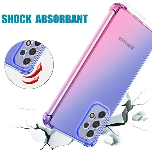 Vista 7 de Funda para Galaxy A23, Samsung A23 SM-A235M con protector de pantalla de vidrio templado, bonita funda protectora de TPU transparente a prueba