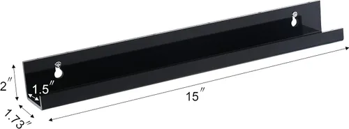 Vista 2 de Sooyee Paquete de 6 estantes para libros, estante flotante de 15 pulgadas, estantes acrílicos para pared, rincón de lectura, vitrina Funko Pop, Negro