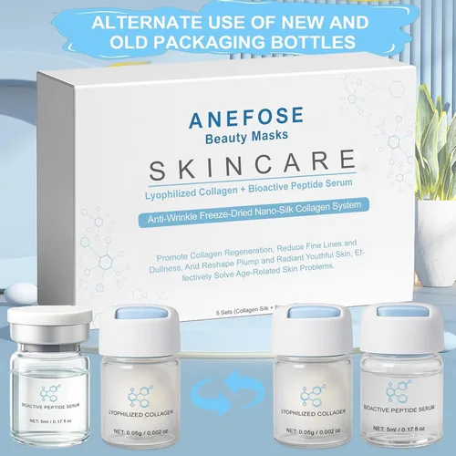 Vista 8 de Noviqo Colágeno liofilizado para cara, mascarillas de belleza, antiarrugas liofilizadas, sistema de colágeno de nano-seda, tratamiento instantáneo