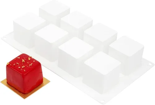 Vista 28 de Restaurantware -Molde de bola de 8 cavidades de pastelería, 1 molde de chocolate listo para horno - Molde de silicona blanca flexible, congelable
