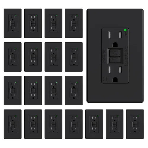 Vista 11 de ELEGRP Toma GFCI de 15 amperios, toma eléctrica GFI de autoprueba con diseño más delgado, receptáculo GFCI resistente a manipulaciones TR