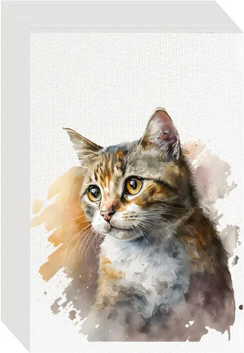 Vista 22 de 100PCS 2.5x3.5 Watercolor Paper Bulk, 140lb/300g Cold Press Thick Water Color Paper Pad for Child Adult, White Art Paper for Drawing Painting