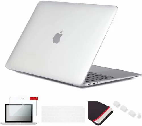Vista 3 de Pack 5 en 1 de carcasa para MacBook Air, de Se7enline, de plástico duro, tacto suave, con protector de teclado de silicón, protector de pantalla