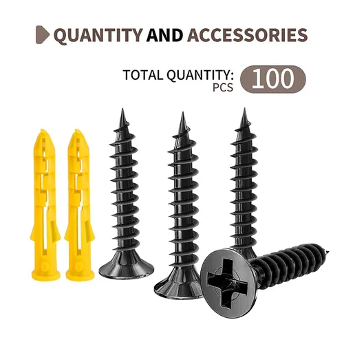 Vista 4 de Tornillos de madera M3 de 1-5/8 pulgadas, tornillos de madera cortos, tornillos pequeños de cabeza plana, tornillos autorroscantes para paneles