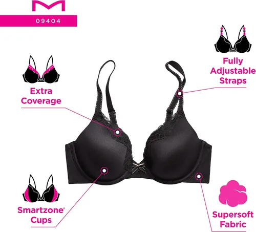 Vista 6 de Maidenform Brasier tipo camiseta con aros de cobertura completa Comfort Devotion para mujer