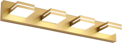 Vista 52 de SineRise - Moderna lámpara LED para tocador de baño (2 luces, 39.4 cm, regulable), iluminación de pared de baño moderna de acrílico cepillado sobre