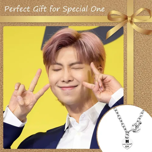 Vista 3 de ARETIS Kpop Bangtan - Collar de regalo para niños Be the best J-HOPE JIMIN JIN JK RM SUGA V Collar Bangtan Boys Lover Jewelry Regalo para niños fans