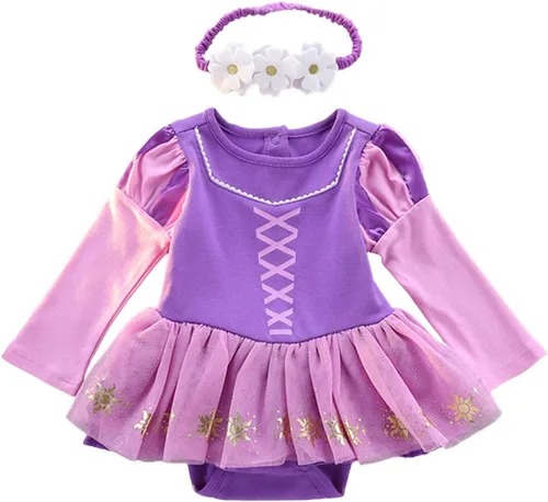 Vista 24 de Disfraz de princesa de Navidad para niñas, sirena, Bella, Sofía, para Halloween o cumpleaños, mameluco de tutú con diadema