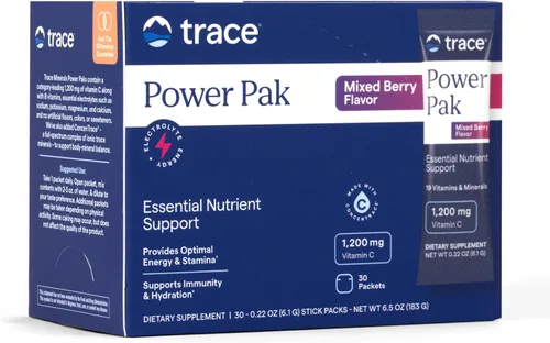 Vista 16 de Electrolitos Power Pak Stamina de Trace Minerals Research, ESPP16, 30, Acai berry, 1, 1