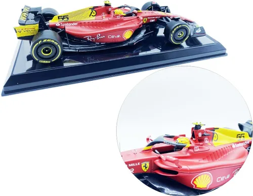 Vista 3 de HTLNUZD Bburag 24/1/2022 Nuevo F1-75#55 para Ferrari 75 aniversario Sainz Estático Fórmula Uno Aleación Coche de carreras de aleación fundido