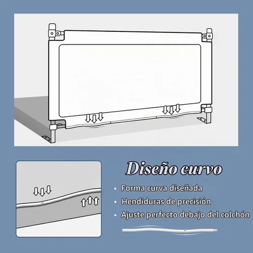 Vista 2 de JWPEHOE Barandilla de cama de 3 piezas para niños pequeños con barra de cabecero, protector de riel ajustable para cama de bebé, cama