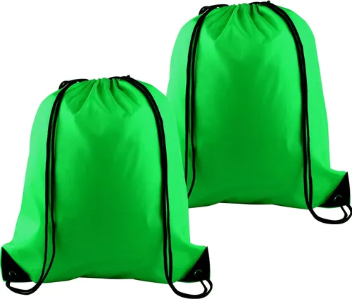 Vista 55 de KUUQA Mochila con cordón a granel, bolsas de almacenamiento para deporte, gimnasio, viajes, Negro, Viajar