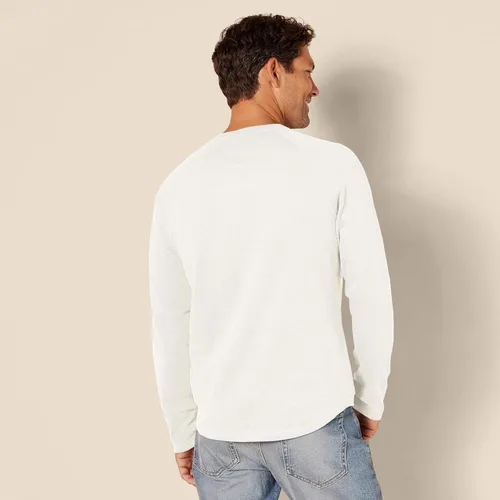 Vista 3 de Tienda Essentials Camisa Henley de manga larga ajustada para hombre