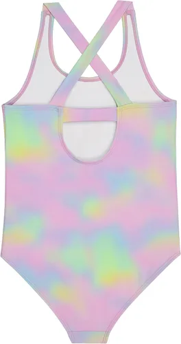 Vista 5 de Juicy Couture Conjunto de 2 trajes de baño de una pieza para niñas, traje de baño para niños, lindo degradado, teñido anudado, estampado tropical