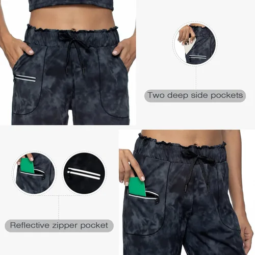 Vista 5 de Haowind - Pantalones deportivos para mujer con bolsillos y cintura elástica, cómodos pantalones de deportivos de descanso para deportes, gimnasio