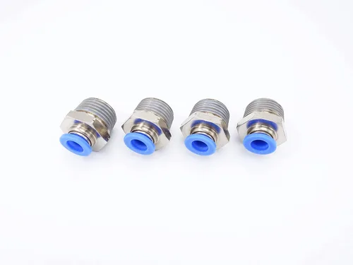 Vista 43 de Conexión de conexión de 1/2" OD x 1/2" macho NPT rosca, línea de agua recta macho neumática, conectores de empuje rápido (paquete de 4)