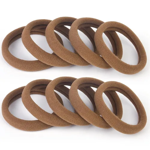 Vista 8 de 100 soportes grandes de algodón para cola de caballo, ligas para el cabello sin costuras, bandas elásticas para el cabello sin daños para cabello