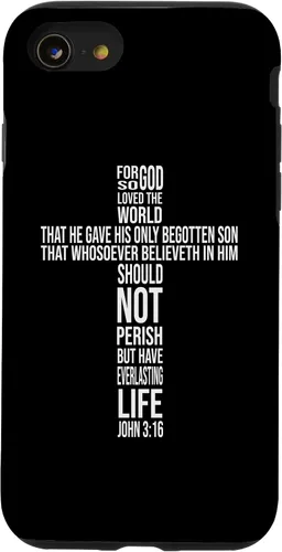 Vista 18 de Christian Cross John 3:16 Bible Verse Faith-Based Easter Case for iPhone 16
