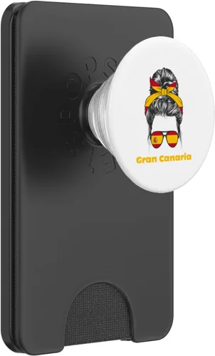 Vista 8 de Gran Canaria Spanish Lady Spain Flag PopSockets Adhesive PopGrip