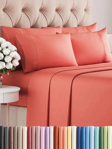 Vista 51 de Juego de sábanas Twin de 4 piezas - Cómodo, transpirable y refrescante - Juego de ropa de cama de lujo de hotel ultrasuave con bolsillos profundos