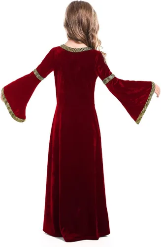 Vista 3 de Disfraz de princesa medieval para niños, disfraz renacentista de California para Halloween, cosplay