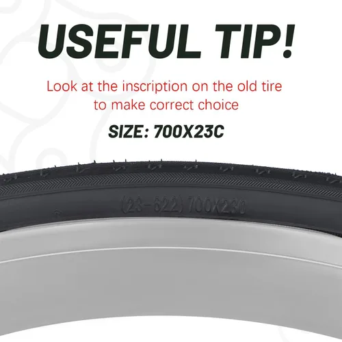 Vista 2 de BWSHLF 700x23/25/28/35c Road Bike Tire, Folding Bead Replacement Cycling Bicycle Tires Black Durable 2 Pack