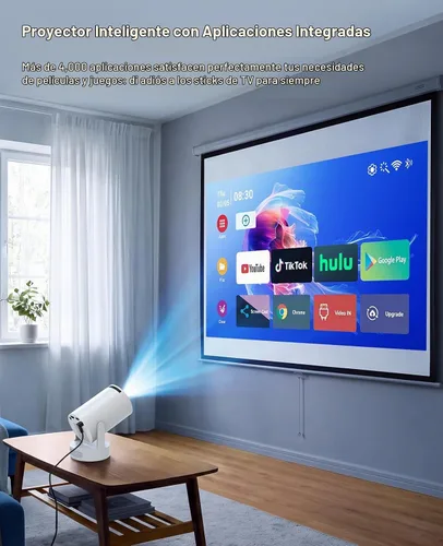 Vista 5 de Mini proyector con WiFi y Bluetooth, proyector portátil inteligente 4K