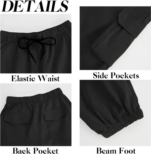 Vista 5 de Pantalones cargo para hombre, pantalones deportivos de senderismo, hip hop, holgados, para trabajo, atléticos, holgados, para exteriores
